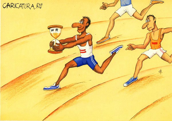 Карикатура "Олимпиада 2004: Бегуны", Сергей Сиченко