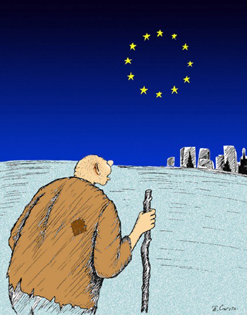 Карикатура "В Европу!", Петр Сигута
