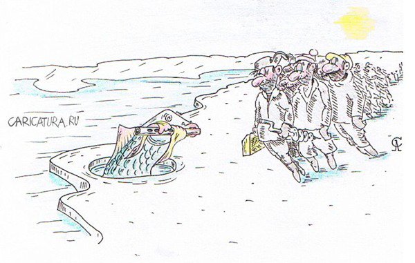 Карикатура "Рыбаки", Алексей Сталоверов
