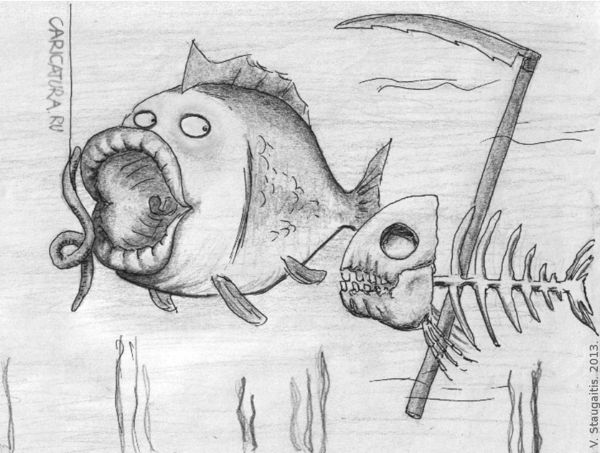 Карикатура "Под водой", Валентинас Стаугайтис