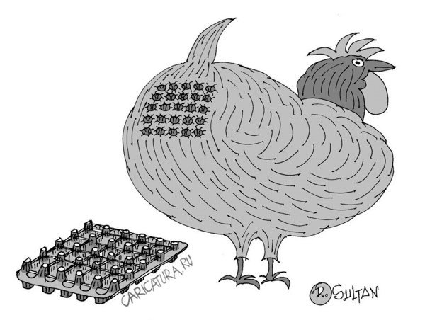 Карикатура "Курица или яйцо: Несушка", Резад Султанович
