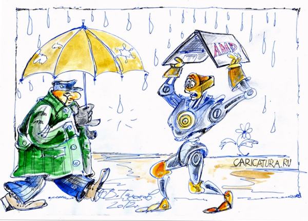 Карикатура "Для АМД нет плохой погоды", Владимир Тихонов