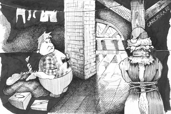Карикатура "Моя крыша - моя труба!", Эдуард Цыган