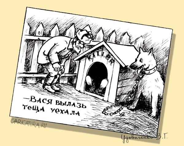 Карикатура "Теща уехала", Валерий Удовиченко