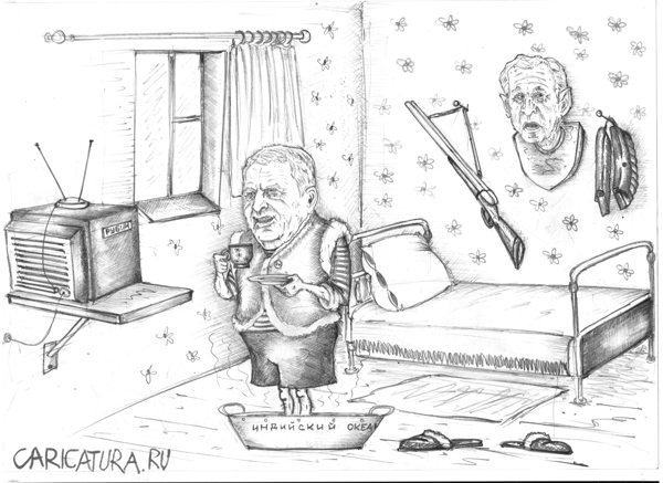 Карикатура "Владимир Вольфович отдыхает на даче", Павел Валерьев