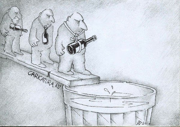 Карикатура "Очередь", Андрей Василенко