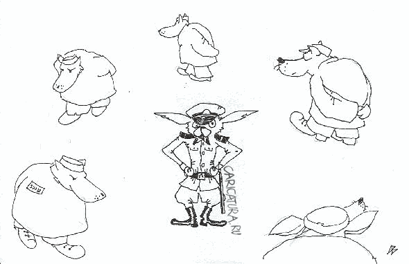 Карикатура "Прогулка тамбовских волков", Андрей Василенко