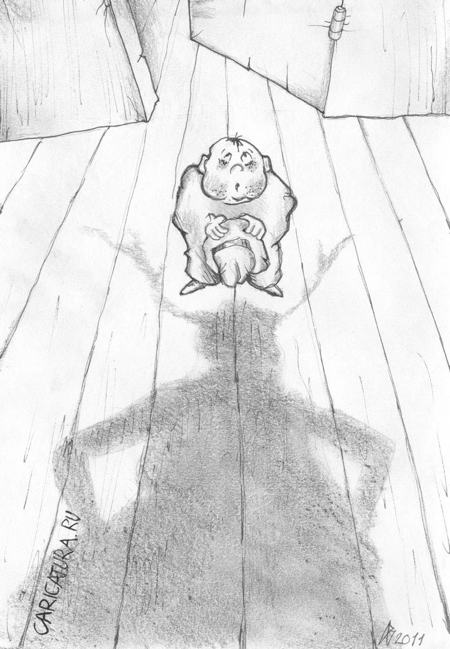 Карикатура "Рога у тени отрастают в полночь", Андрей Василенко
