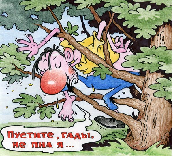 Карикатура "Не пил я!", Александр Воробьев