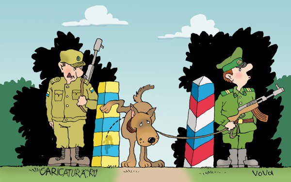 Карикатура "Пограничный пес", Владимир Иванов