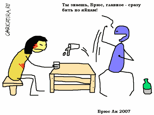 Карикатура "Брюс Ли", Вовка Батлов