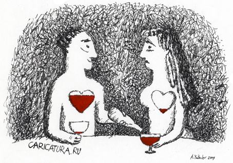Карикатура "Вино", Александр Яковлев