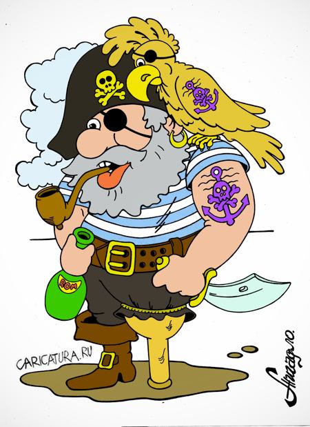Карикатура "Пиратская копия", Андрей Жигадло