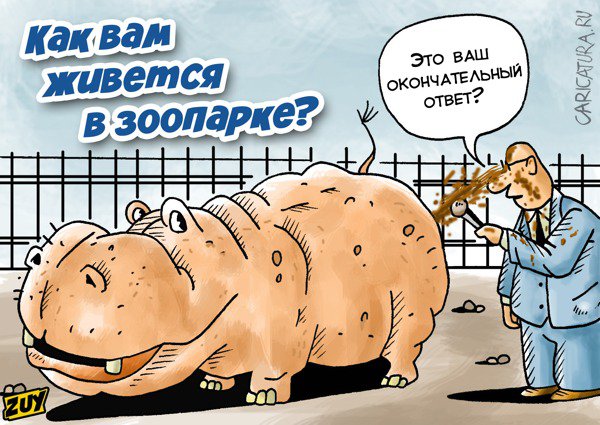 Карикатура "Зоо опрос", Владимир Зуев