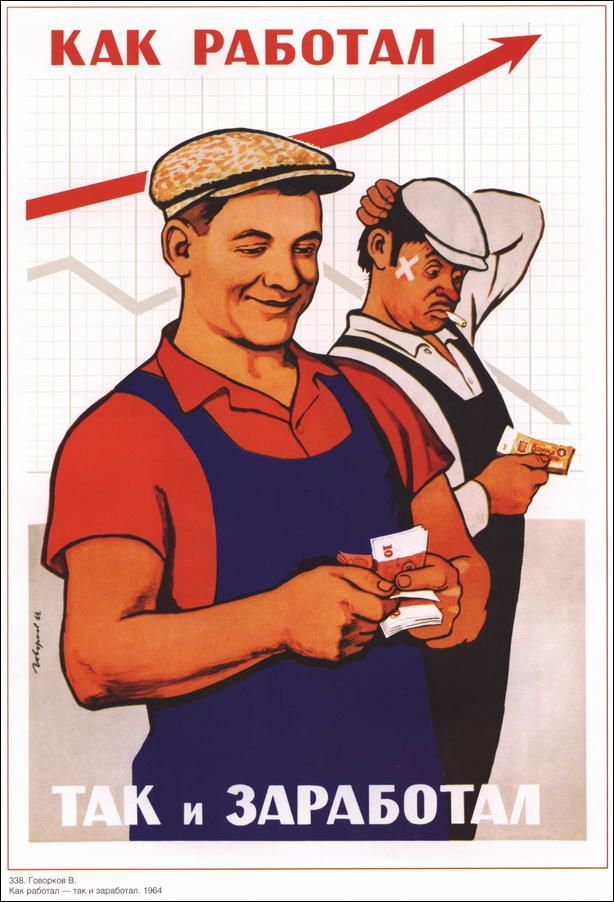 Плакат "Как работал...", Советский плакат